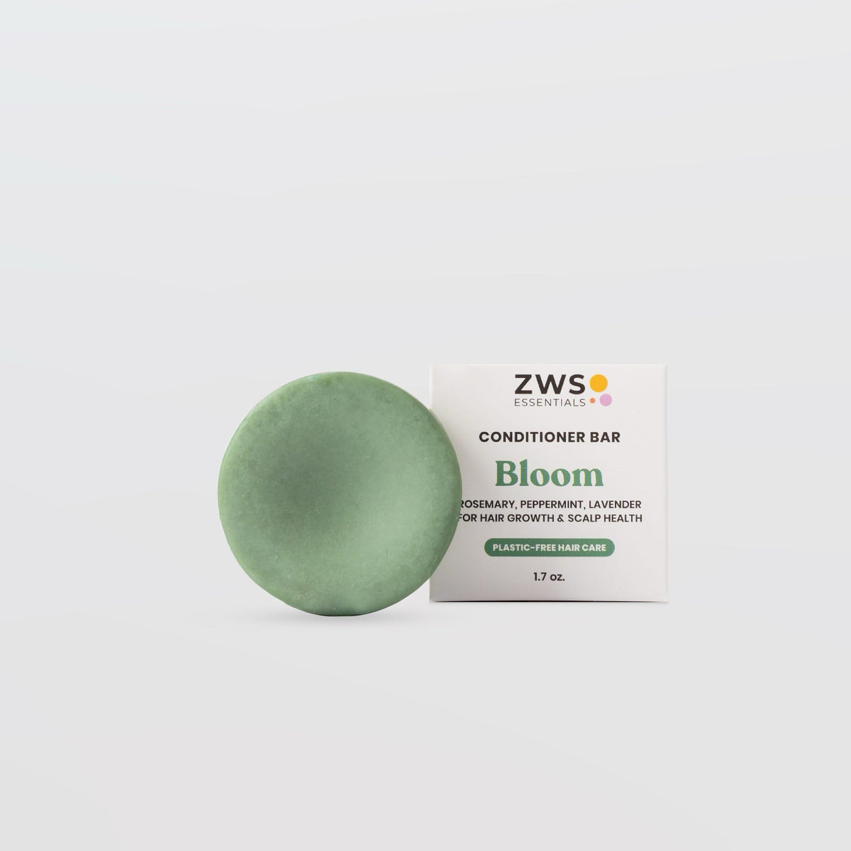 Bloom castor oil conditioner bar from ZeroWasteStore.com, showing a natural, eco-friendly conditioner bar with floral and castor oil ingredients.