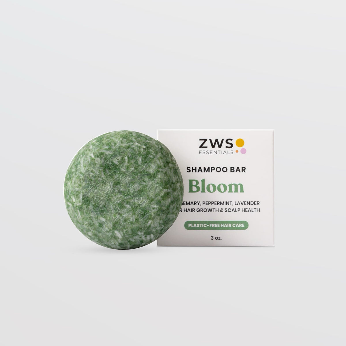 ZeroWasteStore Bloom Castor Oil Shampoo Bar, natural solid shampoo with floral scent and castor oil for healthy hair.