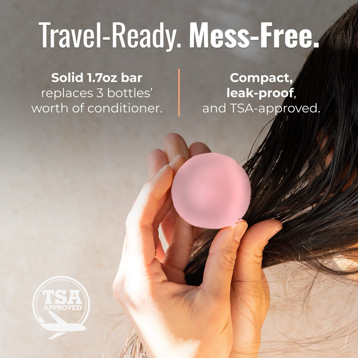 Travel-sized Blossom Conditioner Bar from ZeroWasteStore.com, showing the eco-friendly, solid conditioner with blossom scent.