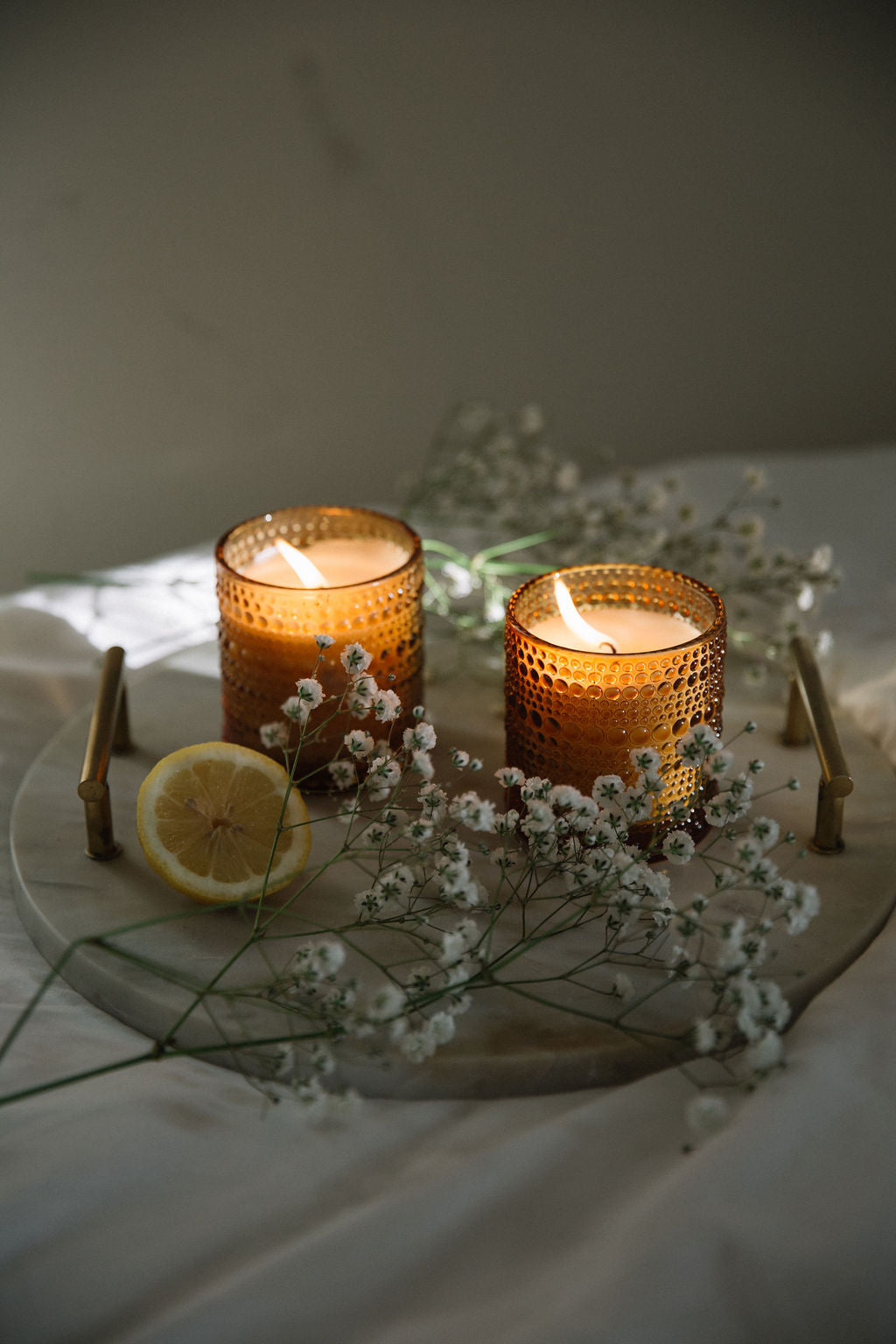 Bluecorn Candles Aromática DIY scented candle gift set with floral lilac and lily candles in glassware, handmade in the USA.