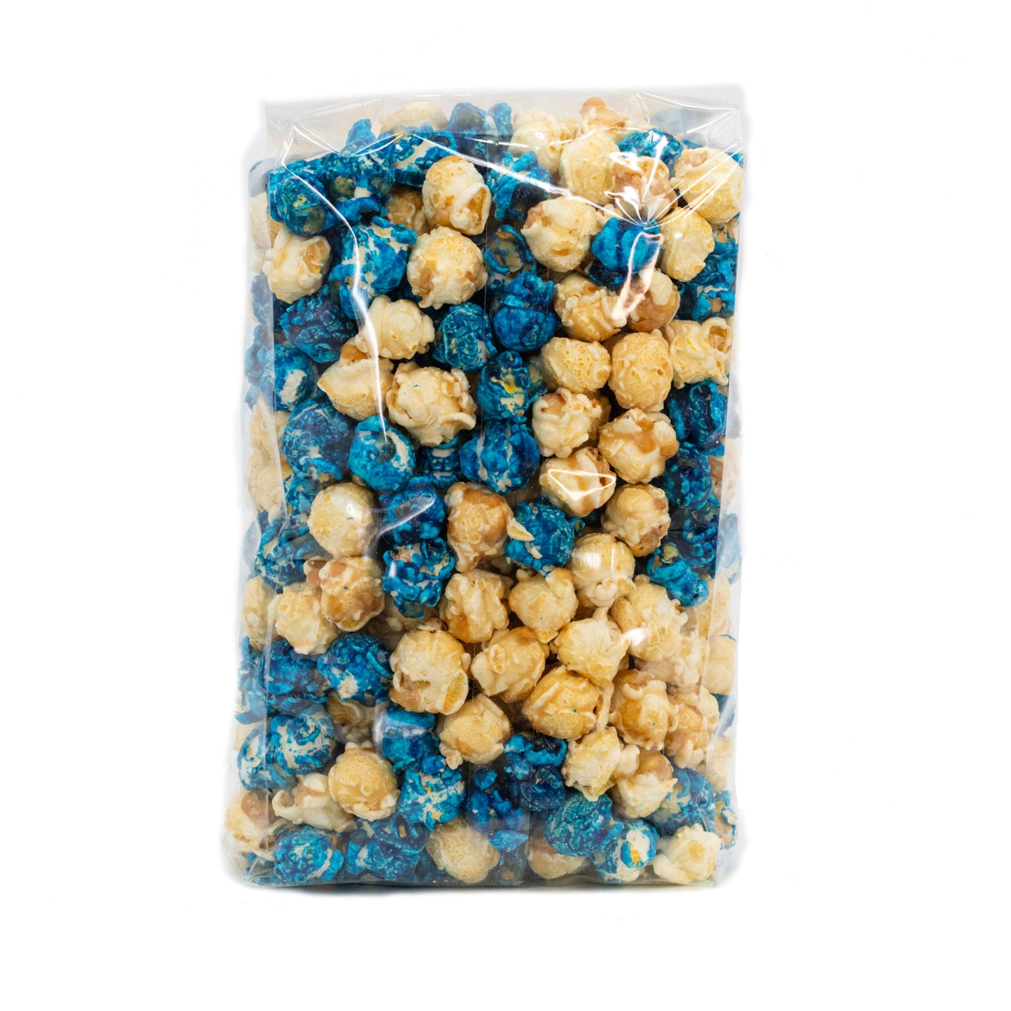 Blueberry muffin popcorn in an 8 oz bag from HR Poppin' Snacks, featuring vibrant blueberry muffin flavor and colorful packaging.