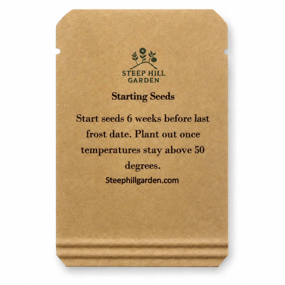 Blush Tomato Seeds packet from Steep Hill Garden, heirloom striped orange-yellow plum open-pollinated seeds, 25 count.