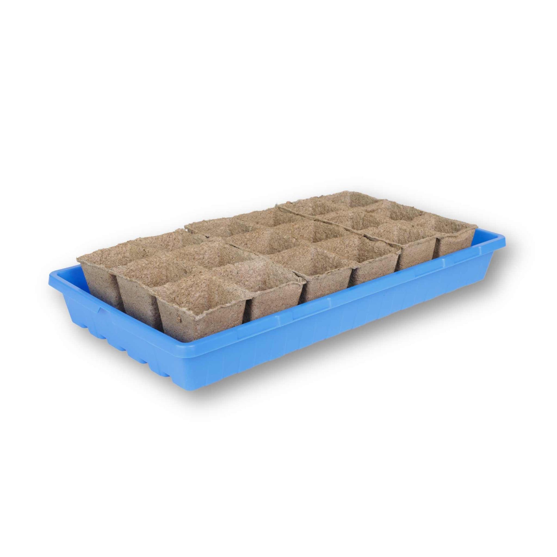 Six-cell CowPots® seed starting trays by Bootstrap Farmer, biodegradable plant containers for seedlings and gardening.
