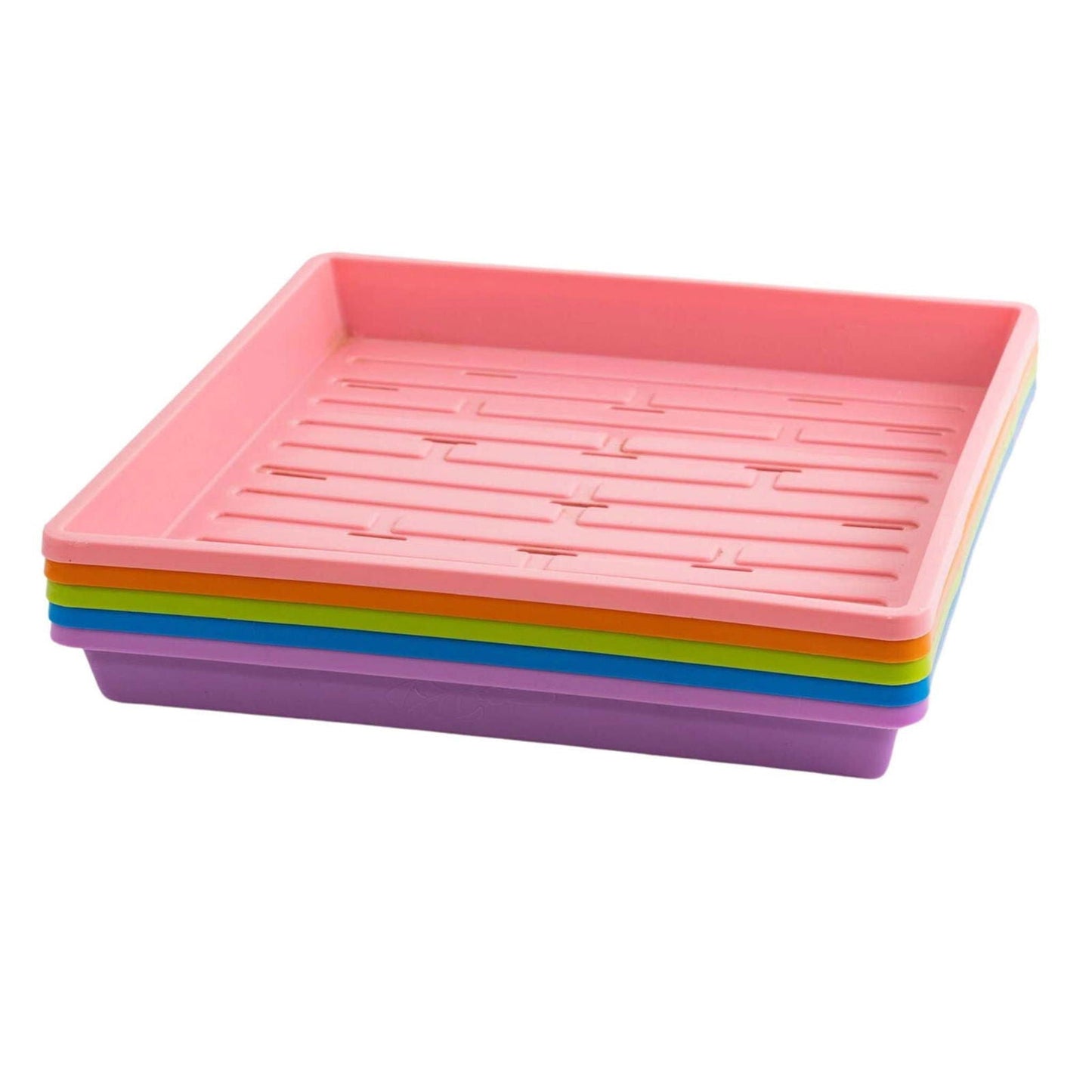 Black Bootstrap Farmer 1010 Shallow Seed Tray with 10 compartments, ideal for starting seedlings and small plant propagation.