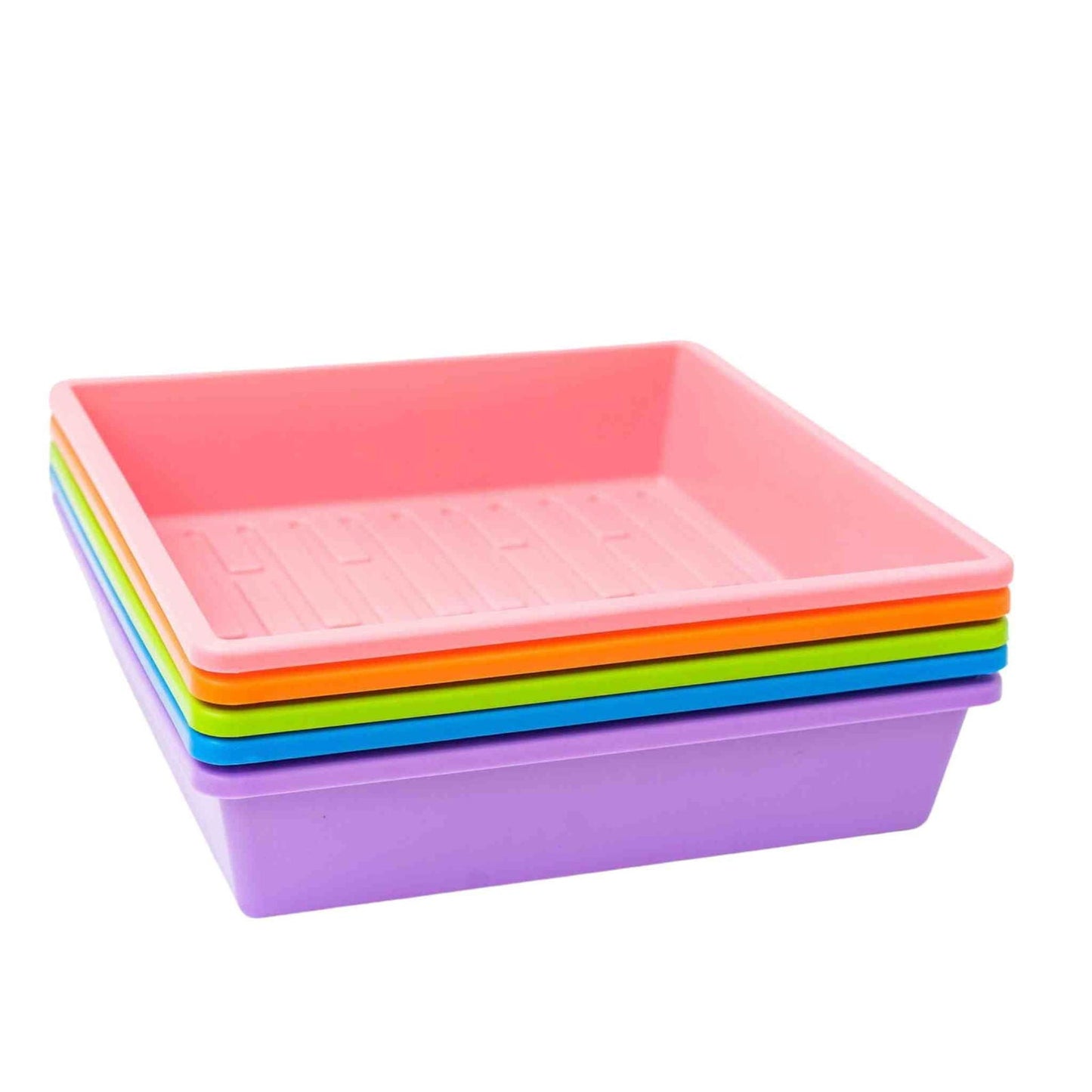 Black Bootstrap Farmer 1010 Trays with holes, 2.5-inch depth, extra strength, suitable for seed starting and propagation.