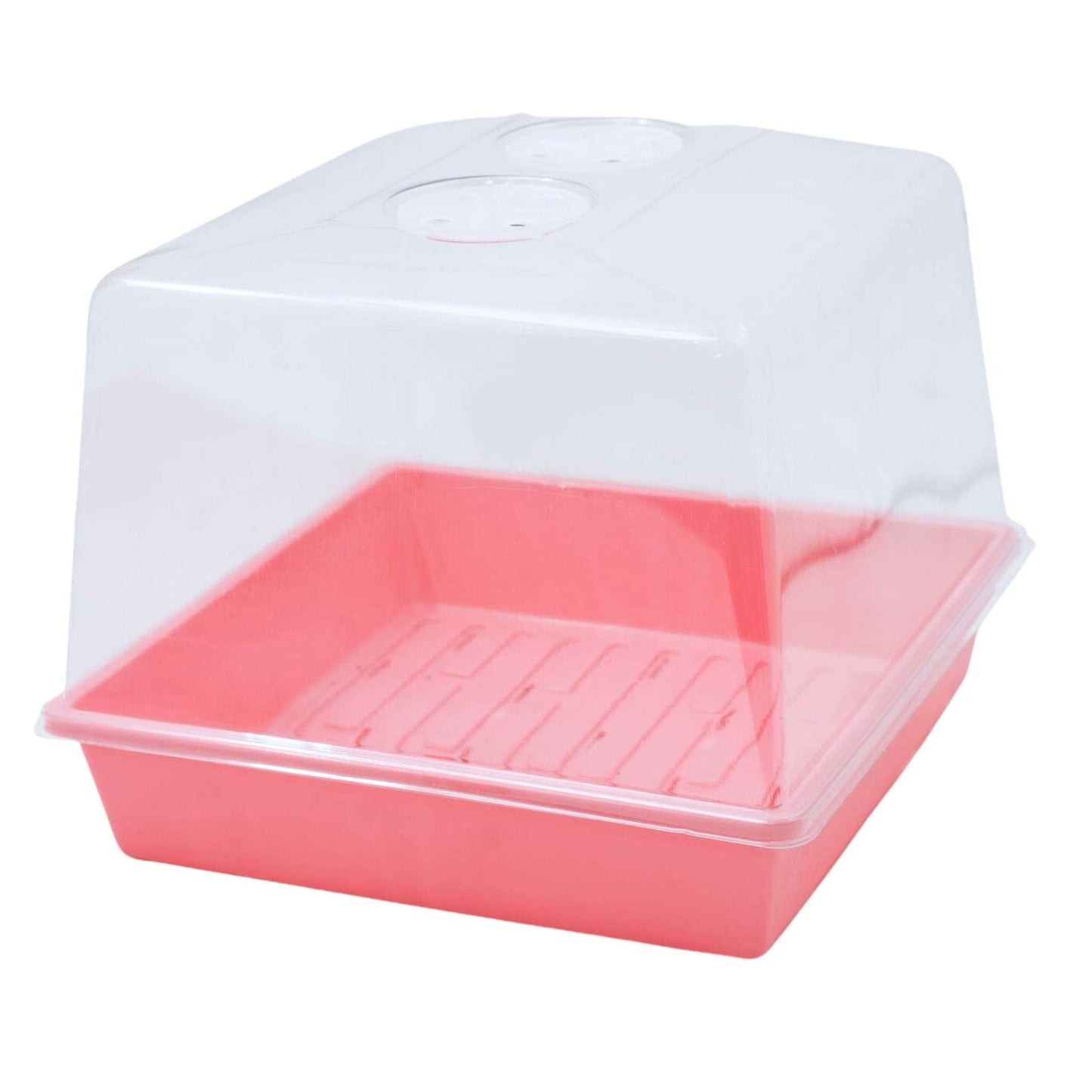 Black Bootstrap Farmer 1010 Trays with 2.5-inch depth, extra strength, featuring drainage holes, suitable for plant propagation and gardening.
