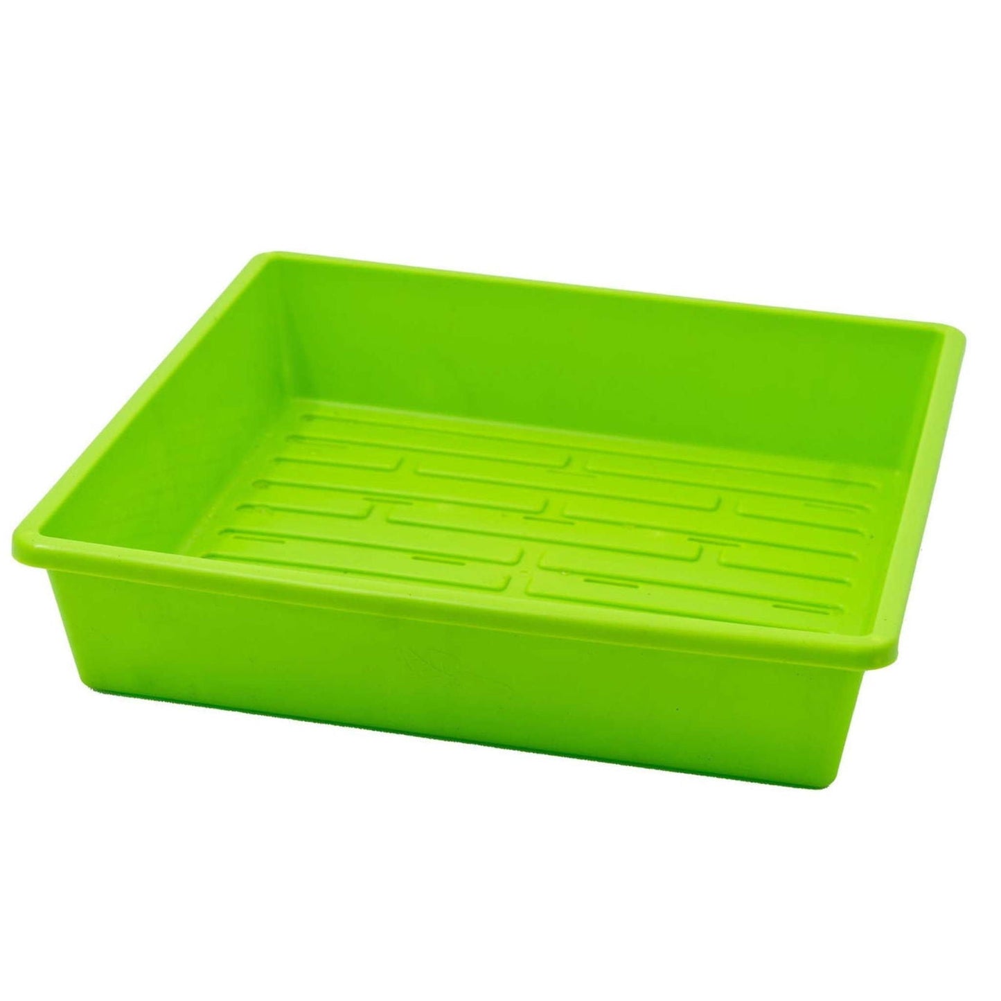 Black Bootstrap Farmer 1010 Trays with 2.5-inch depth, extra strength, featuring drainage holes for efficient plant propagation.