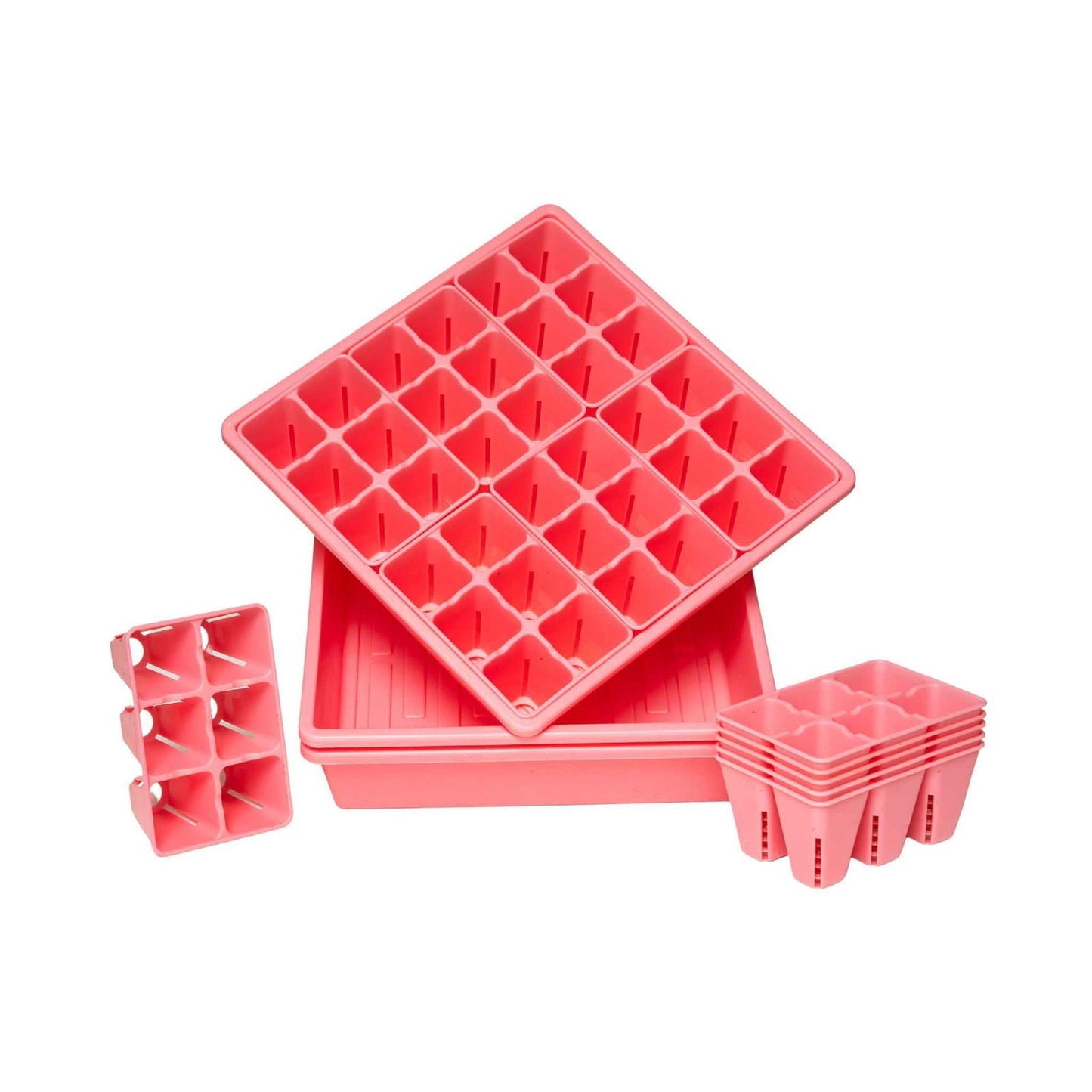 Bootstrap Farmer 1010 seed starter trays with blue color and humidity domes, designed for backyard gardening.