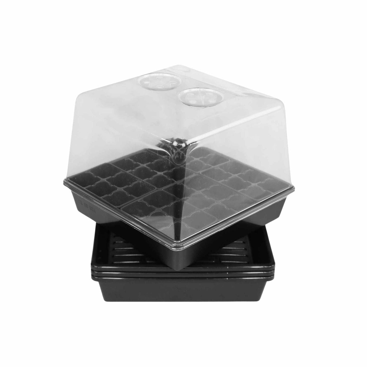 Bootstrap Farmer 1010 seed starter tray with blue trays and humidity domes, ideal for backyard gardeners' seed starting.