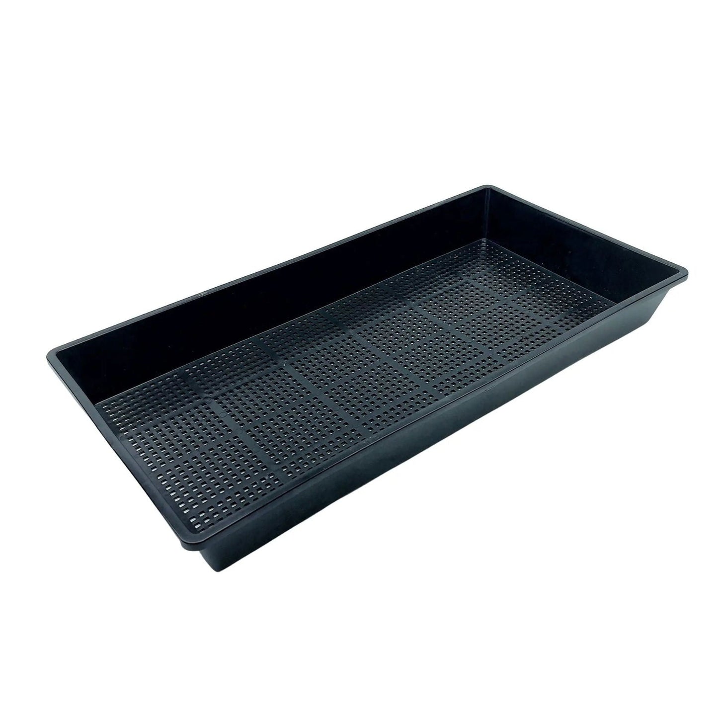 Black Bootstrap Farmer 1020 Mesh Deep Extra Strength Tray, 2.5 inches deep, durable and designed for seedling propagation.