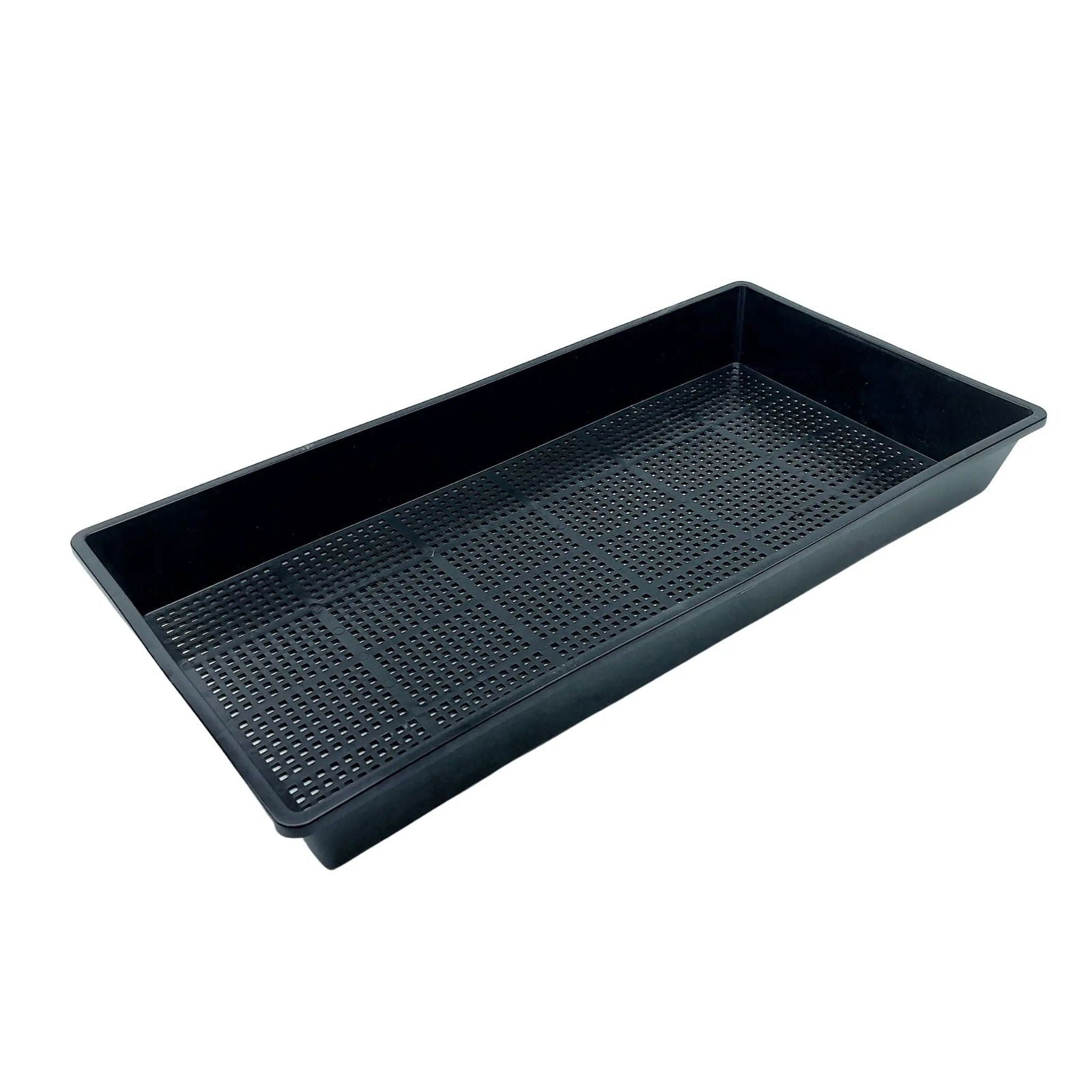 Black Bootstrap Farmer 1020 Mesh Deep Extra Strength Tray, 2.5 inches deep, durable and designed for seedling propagation.