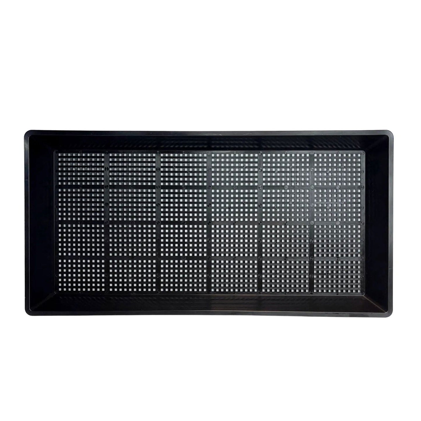 Black Bootstrap Farmer 1020 Mesh Deep Extra Strength Tray, 2.5-inch deep, designed for plant propagation and growing.