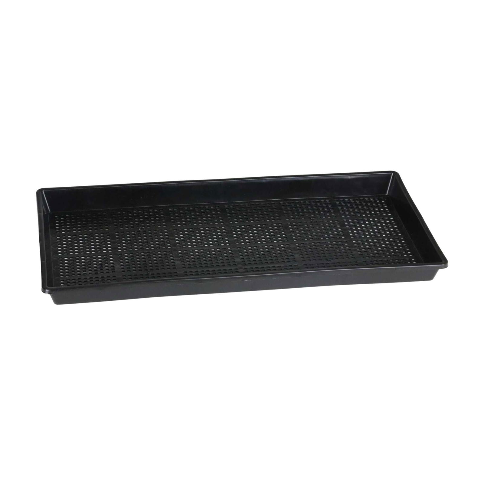 Bootstrap Farmer 1020 Mesh Shallow Extra Strength Tray, 1-inch deep, black plastic tray for gardening or seed starting.