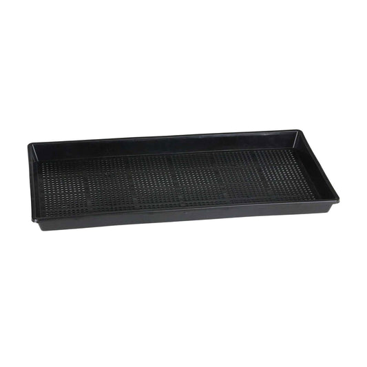 Bootstrap Farmer 1020 Mesh Shallow Extra Strength Tray, 1-inch deep, black plastic tray for gardening or seed starting.