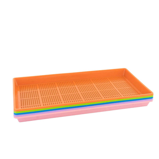 Blue Bootstrap Farmer 1020 Mesh Tray, 1" deep, shallow extra strength plastic tray for gardening or planting.
