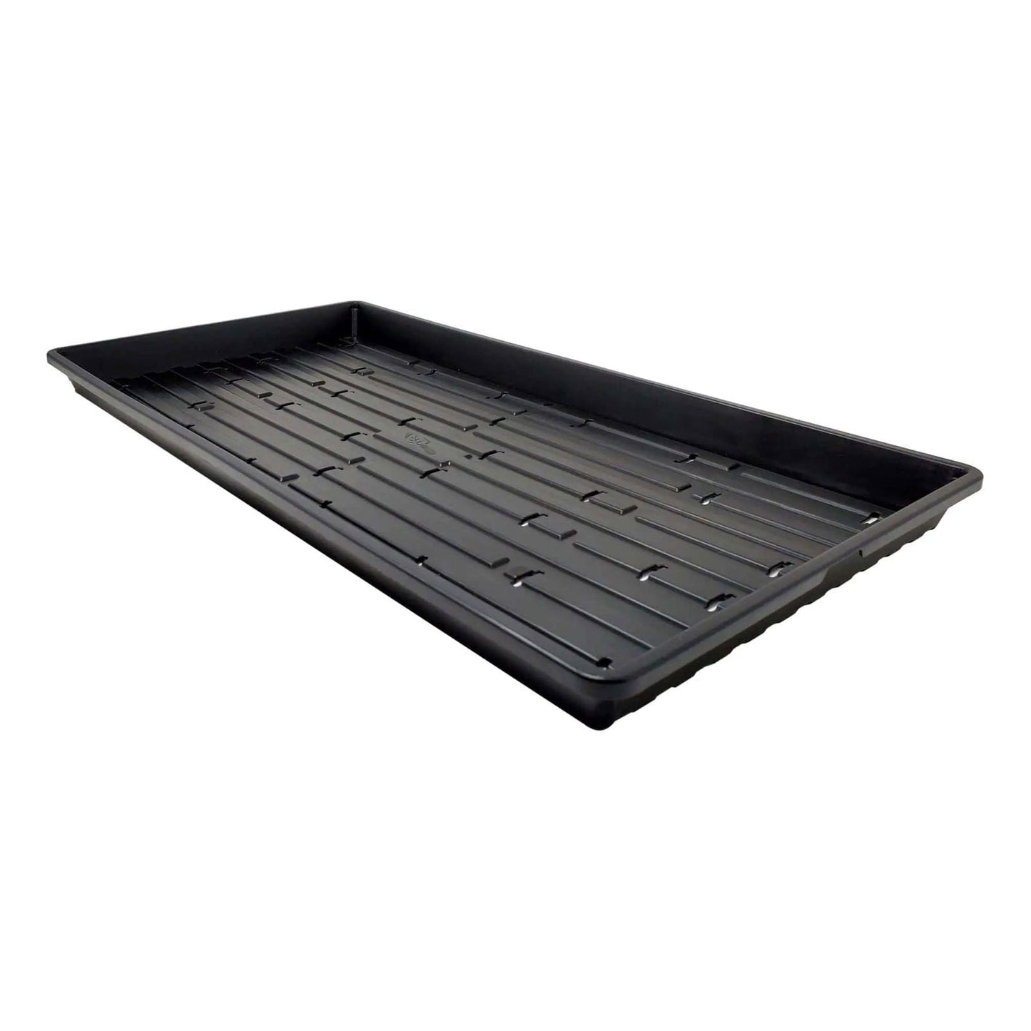 Black Bootstrap Farmer 1020 Microgreen Trays, shallow extra strength, durable 1020 trays for microgreen cultivation.