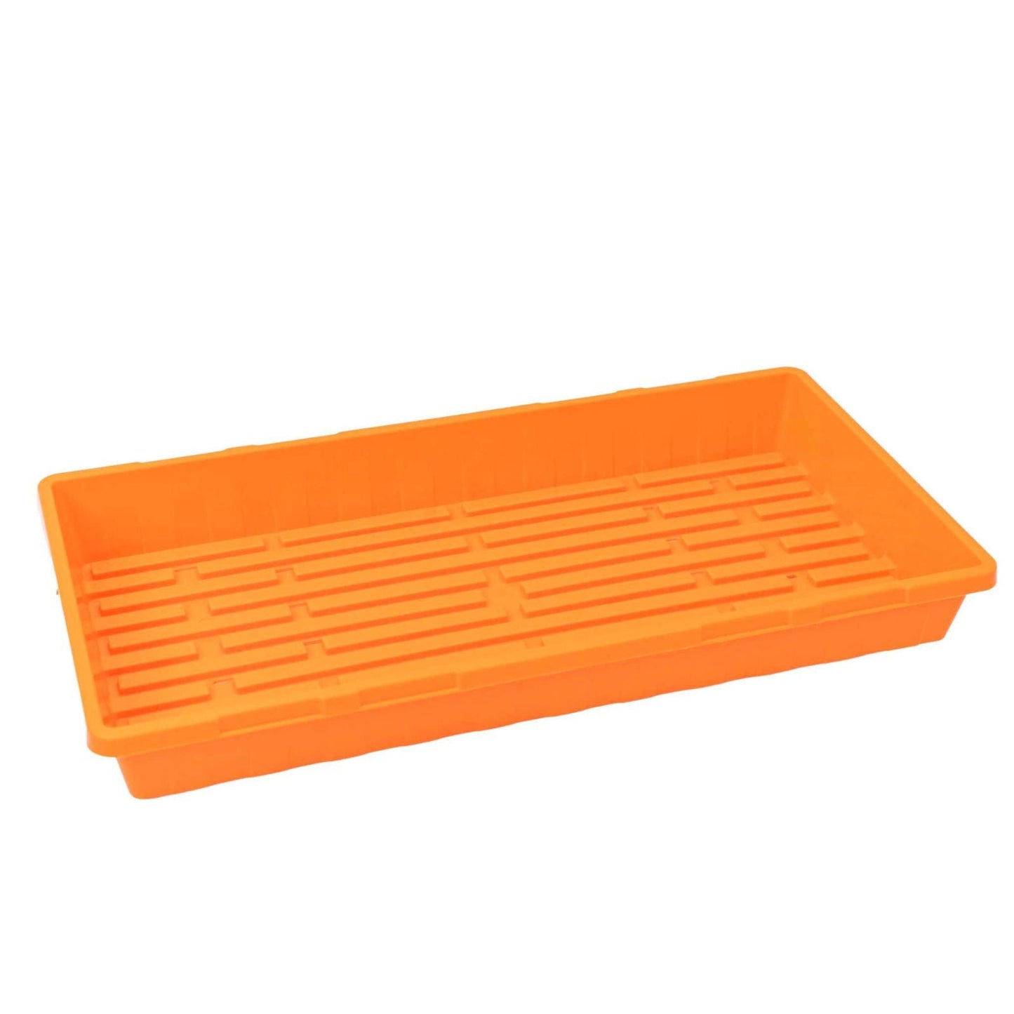 Blue Bootstrap Farmer 1020 seed starting tray with no holes, designed for efficient seed germination and transplanting.
