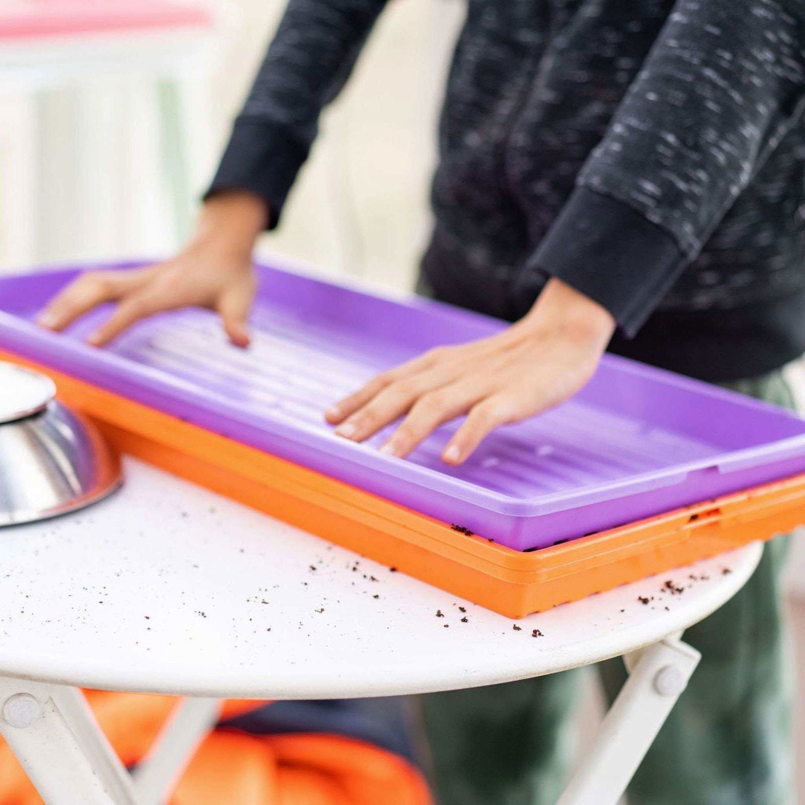 Green Bootstrap Farmer 1020 Microgreen Trays, shallow extra strength, no holes, ideal for microgreens and small plant propagation.