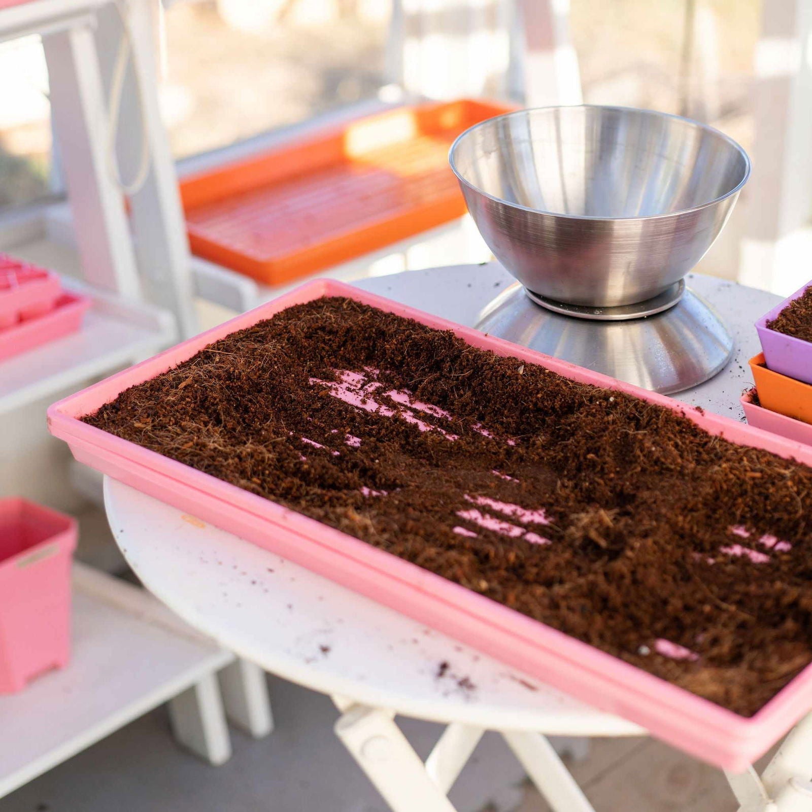 Green Bootstrap Farmer 1020 Microgreen Trays, shallow extra strength, no holes, ideal for microgreen cultivation.