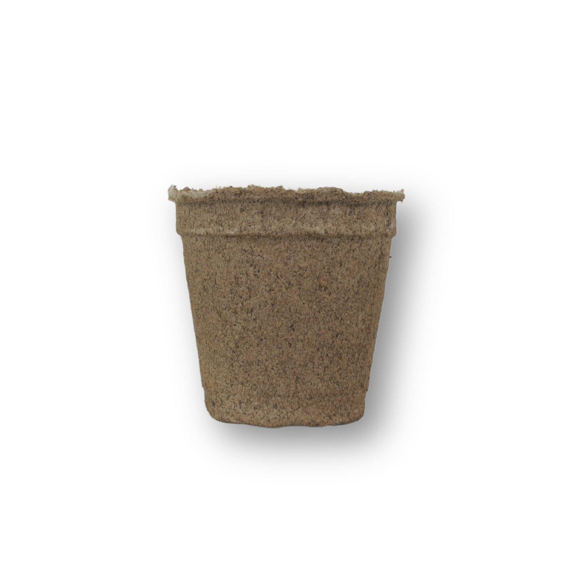 Bootstrap Farmer CowPots® #3 Round biodegradable plant pots arranged in a group, showcasing their natural texture and shape.