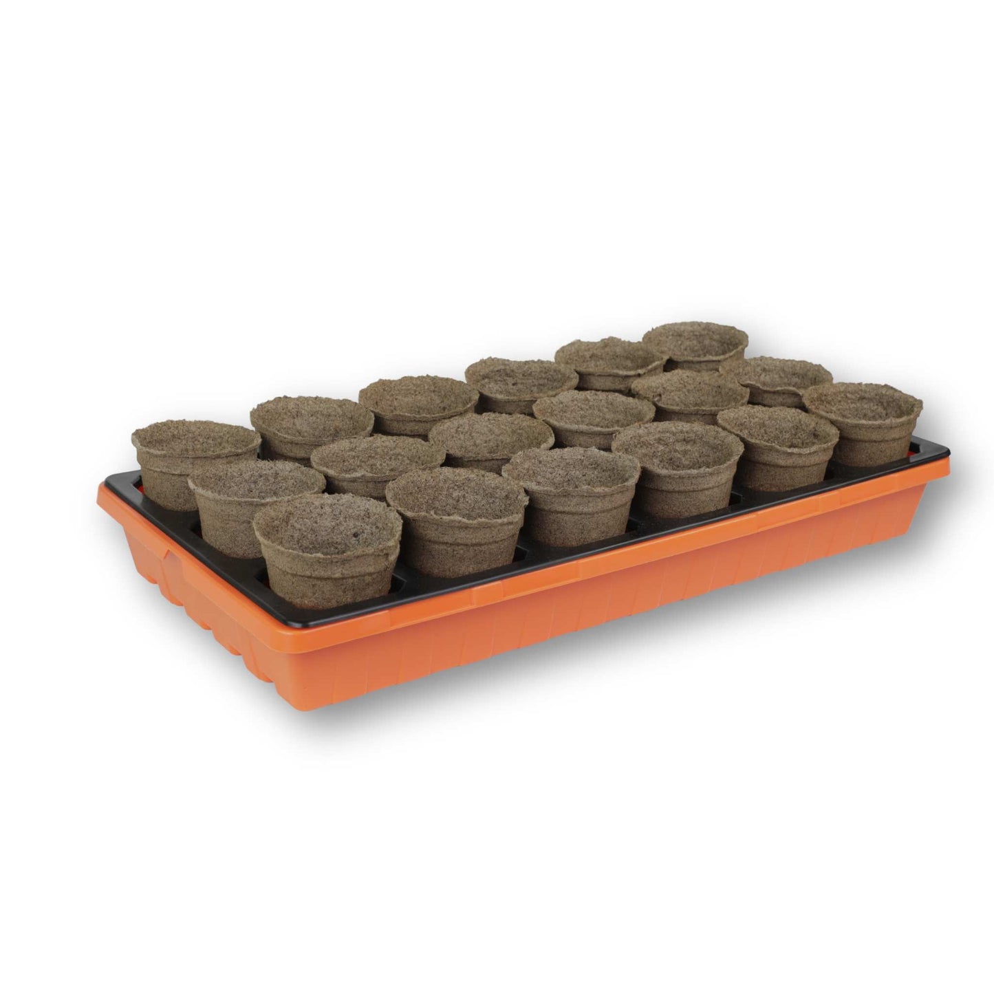 Set of CowPots® #3 Round biodegradable plant pots by Bootstrap Farmer, showing multiple round compostable containers for seedlings.