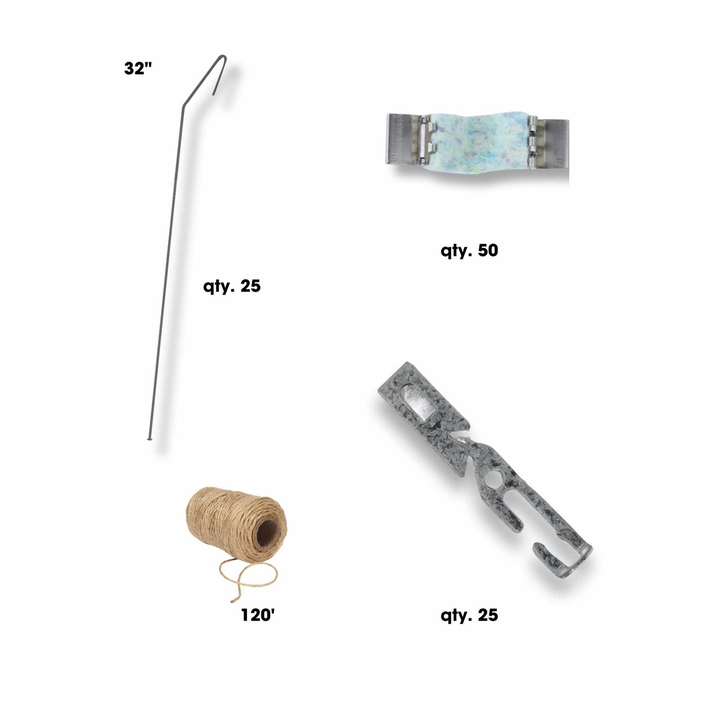 Qlipr Trellising System by Bootstrap Farmer with multiple green plant support clips in a pack of 25.