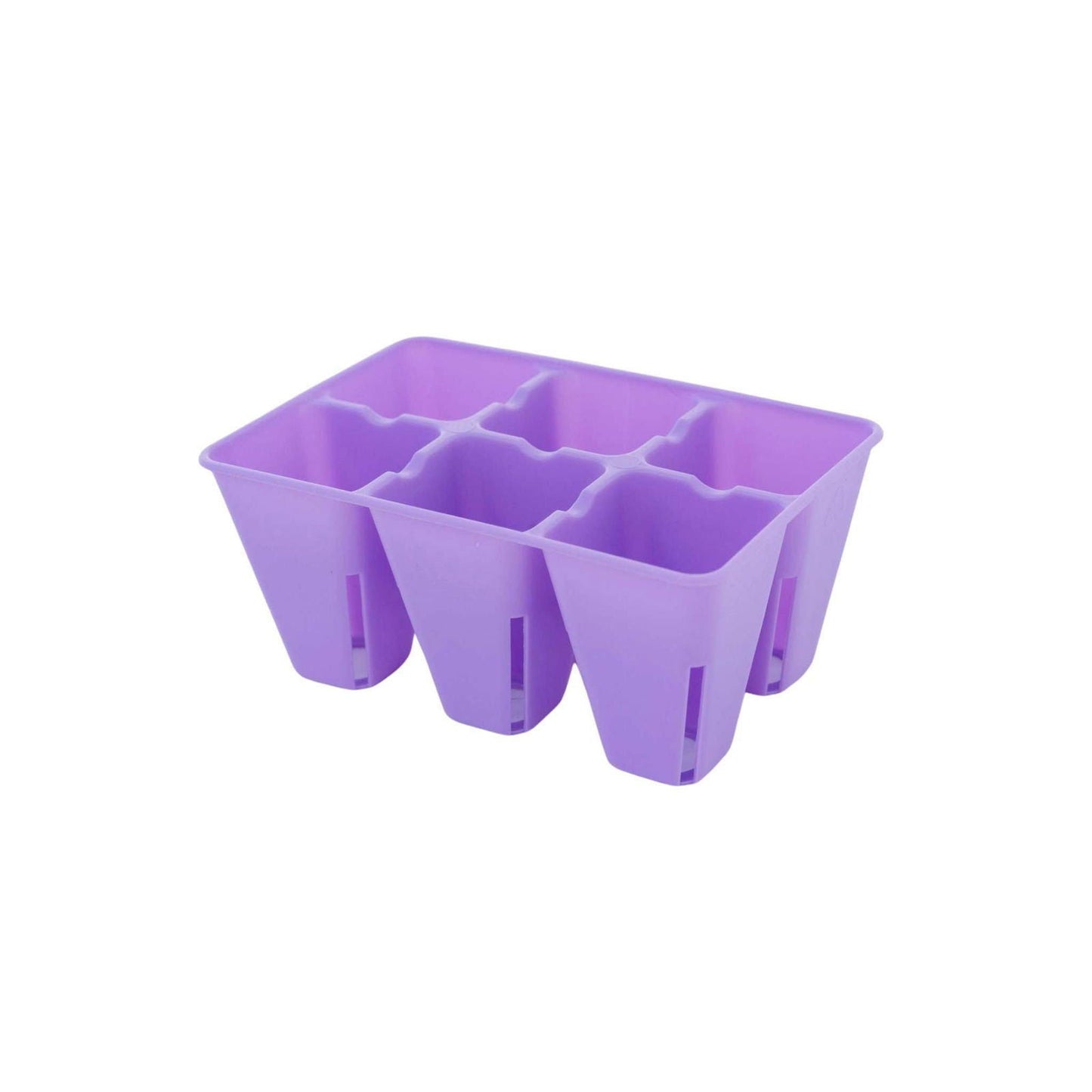 Bootstrap Farmer 6-cell plug tray inserts in black, reusable cell trays for seed propagation and plant starting.