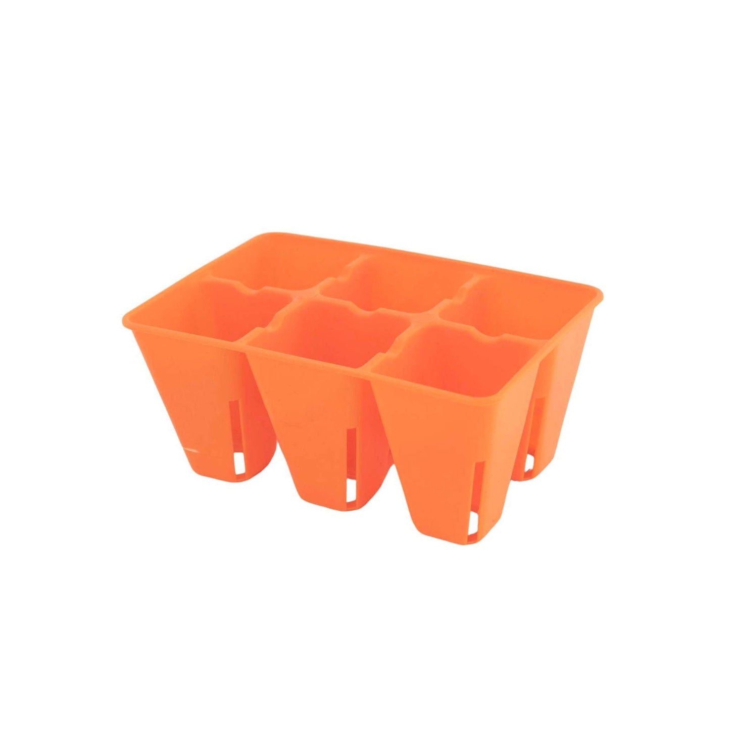 Set of six colorful cell plug tray inserts for Bootstrap Farmer 6-cell trays, ideal for seed starting and plant propagation.