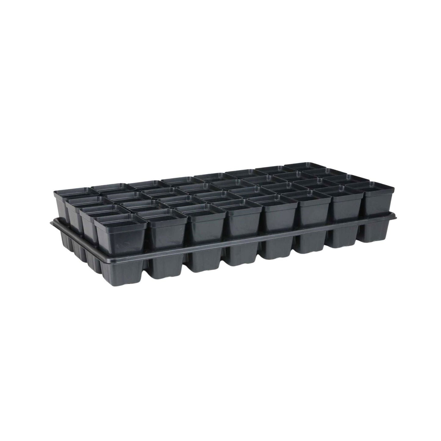 Bootstrap Farmer 32-cell reusable plant starter trays with inserts, black plastic trays for seedlings and propagation.