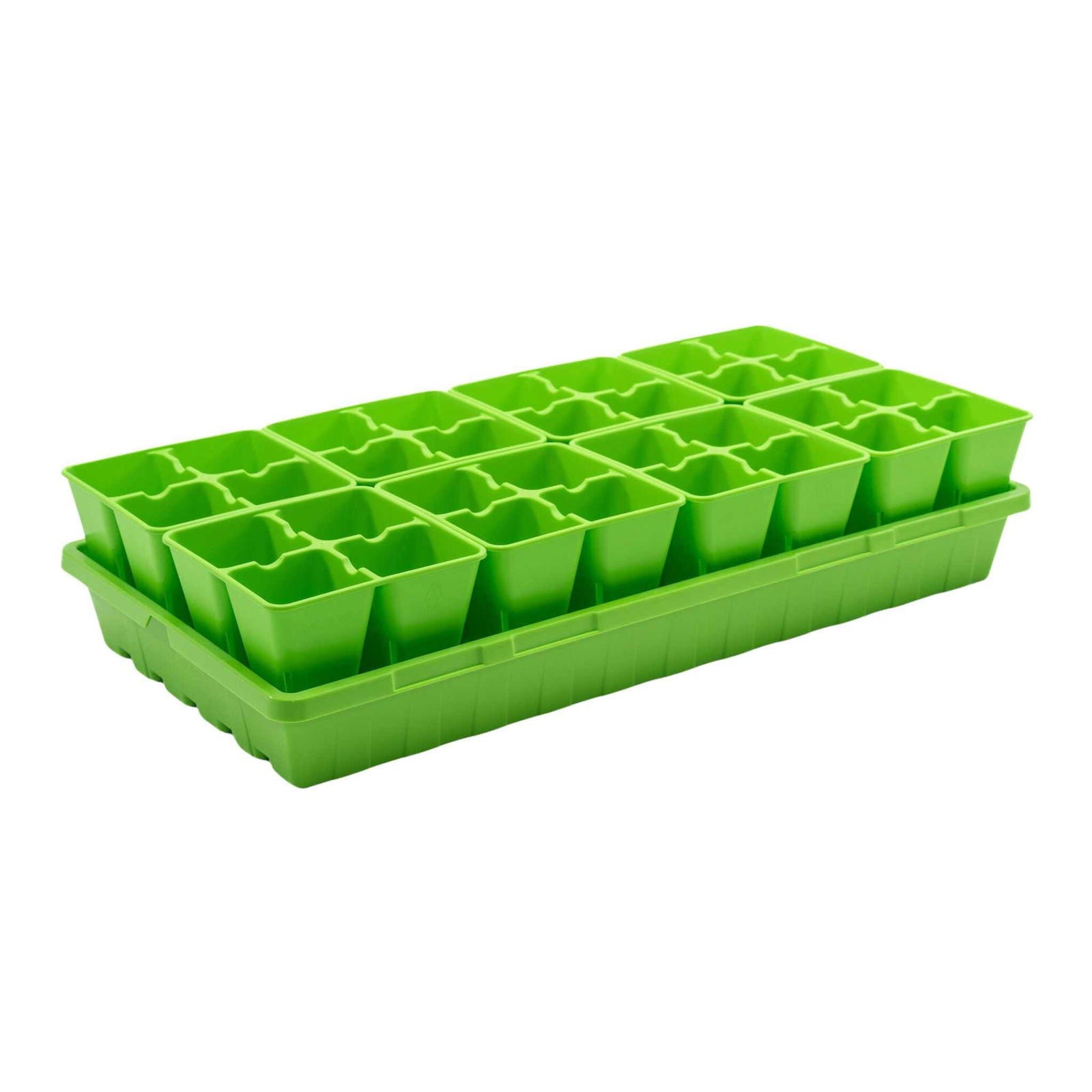 Colorful Bootstrap Farmer 4-cell plug tray inserts for seed starting and plant propagation in cell trays.