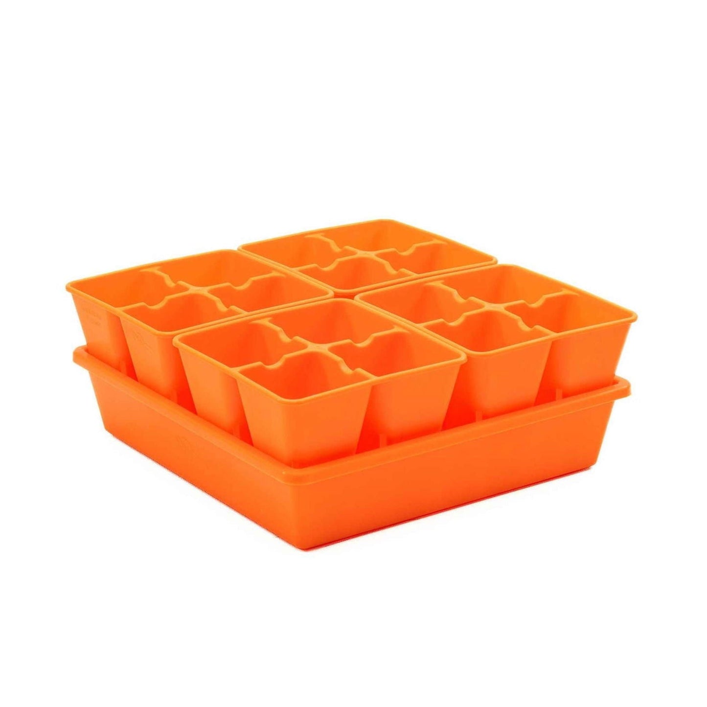 Bootstrap Farmer 4-cell plug tray inserts for cell trays, multicolor, ideal for seed starting and plant propagation.