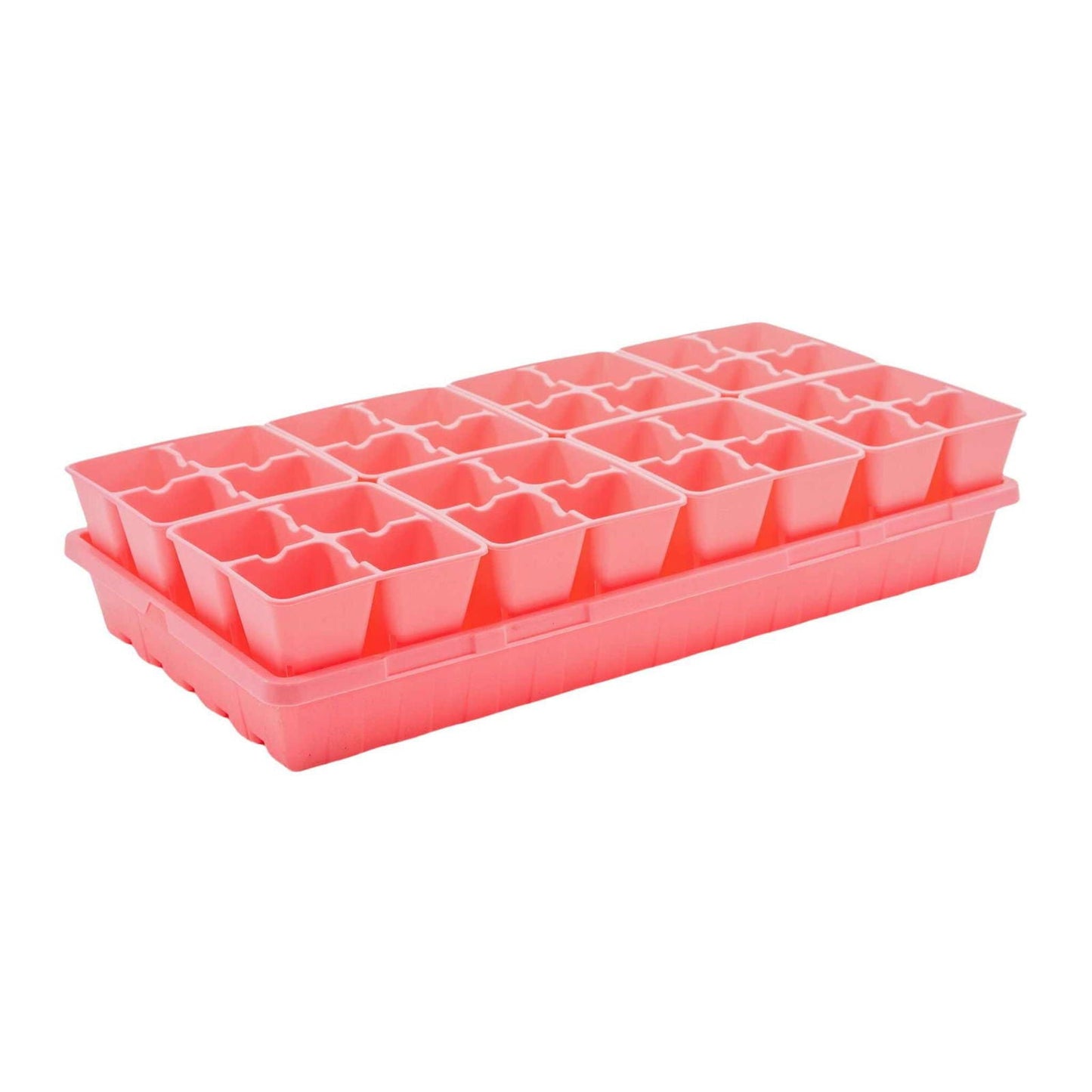 Multicolor Bootstrap Farmer 4-cell plug tray inserts for seed starting and gardening, shown in a close-up image.
