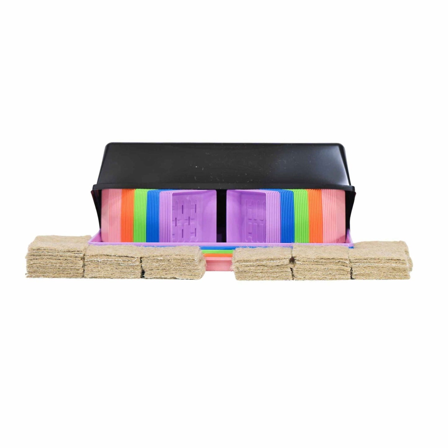Bootstrap Farmer Classroom Microgreens Bundle in cell trays with humidity domes, perfect for indoor gardening and learning.