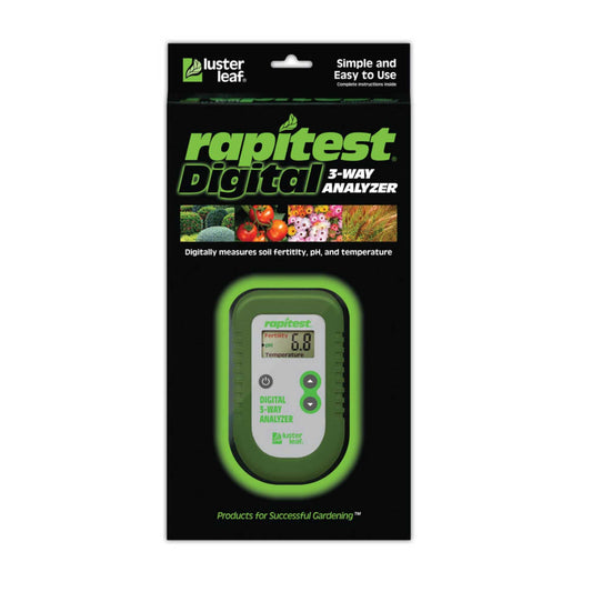 Luster Leaf Rapitest 3-Way Digital Analyzer for soil testing, with digital display and multiple testing options, by Bootstrap Farmer