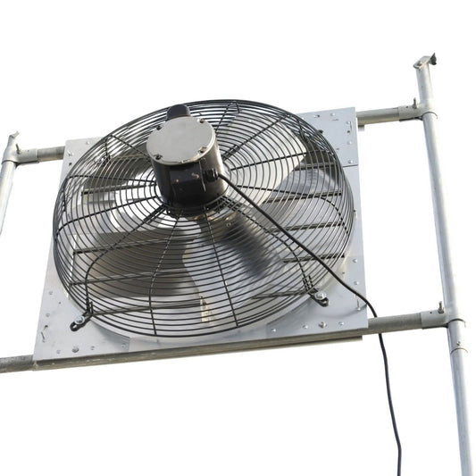 Greenhouse shutter mount exhaust fan from Bootstrap Farmer, 12-inch size, designed for efficient ventilation in greenhouse environments.