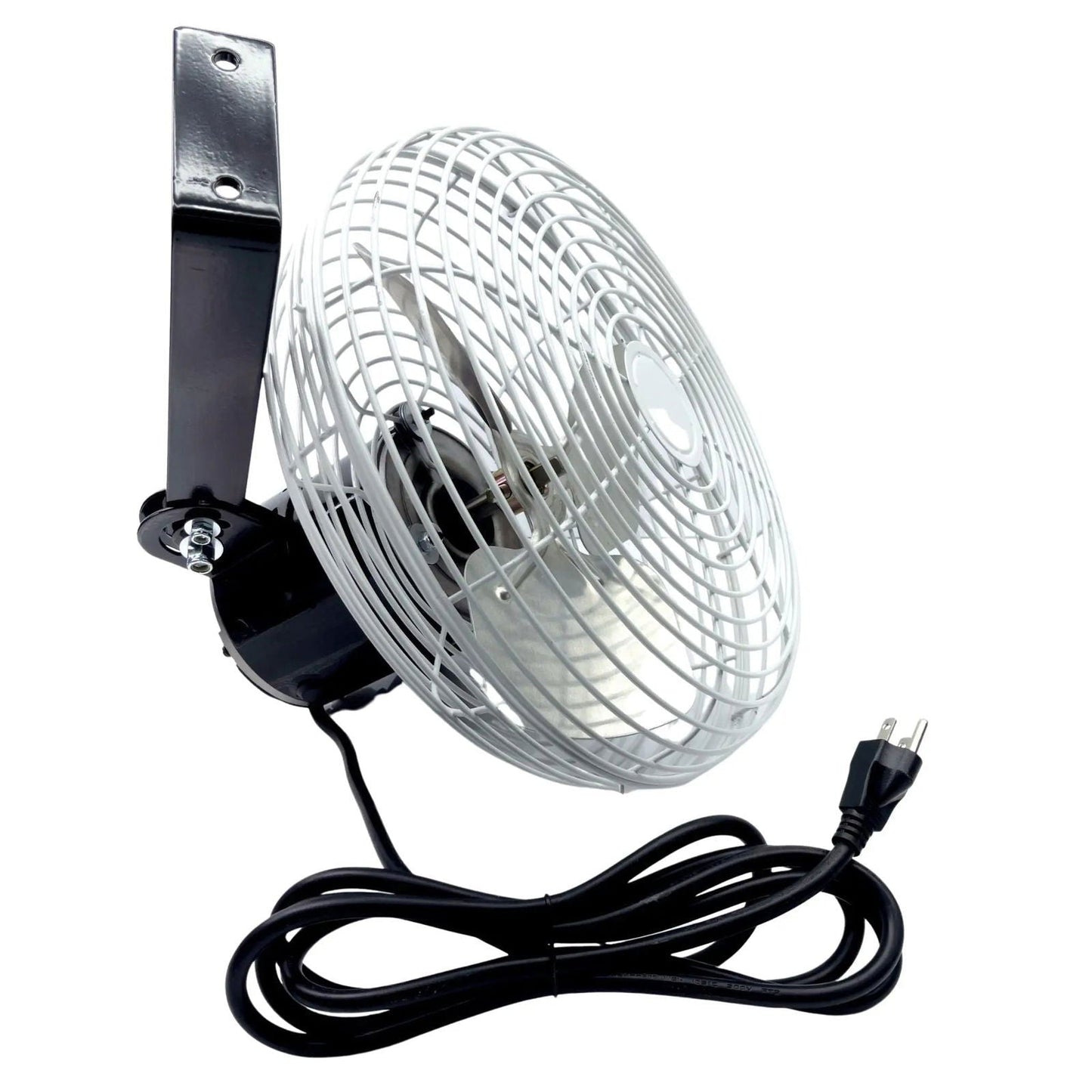 Bootstrap Farmer greenhouse circulation fan, green metal fan with adjustable blades for optimal airflow in indoor gardening spaces.