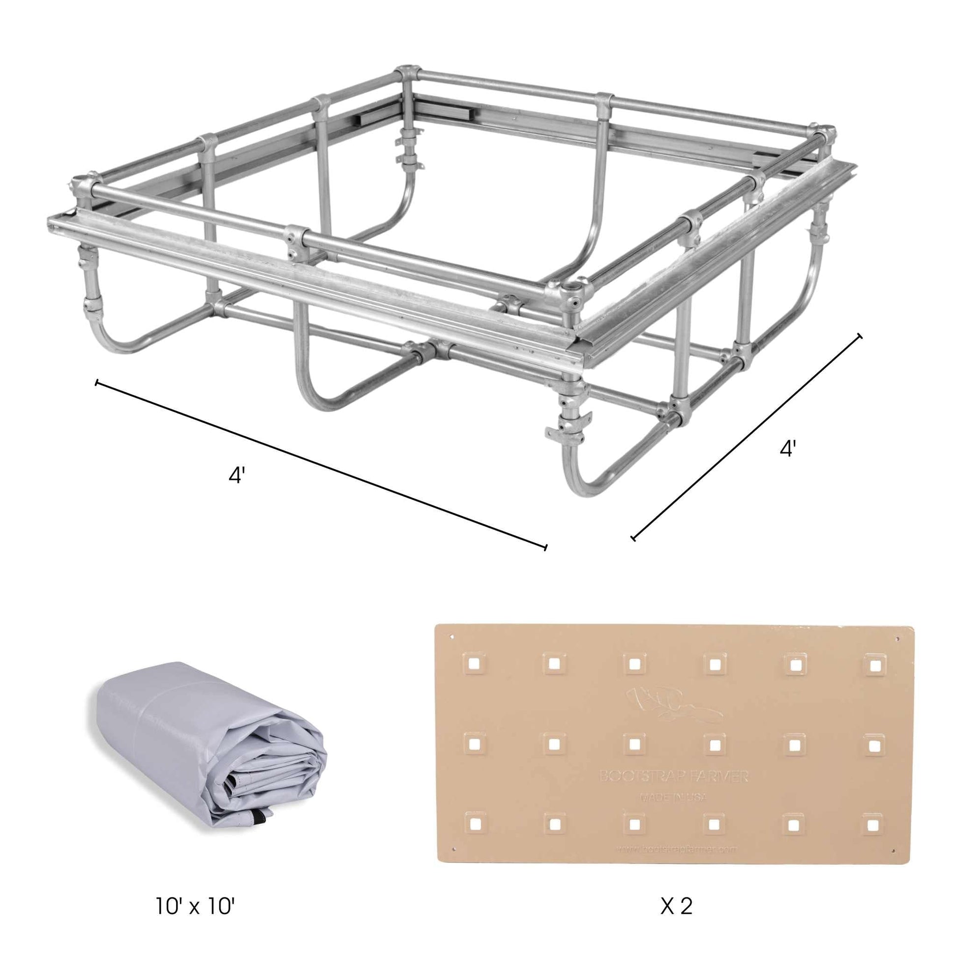 Deep Water Culture (DWC) Kit by Bootstrap Farmer, garden tools for hydroponic plant growth, featuring water reservoir and net pots.