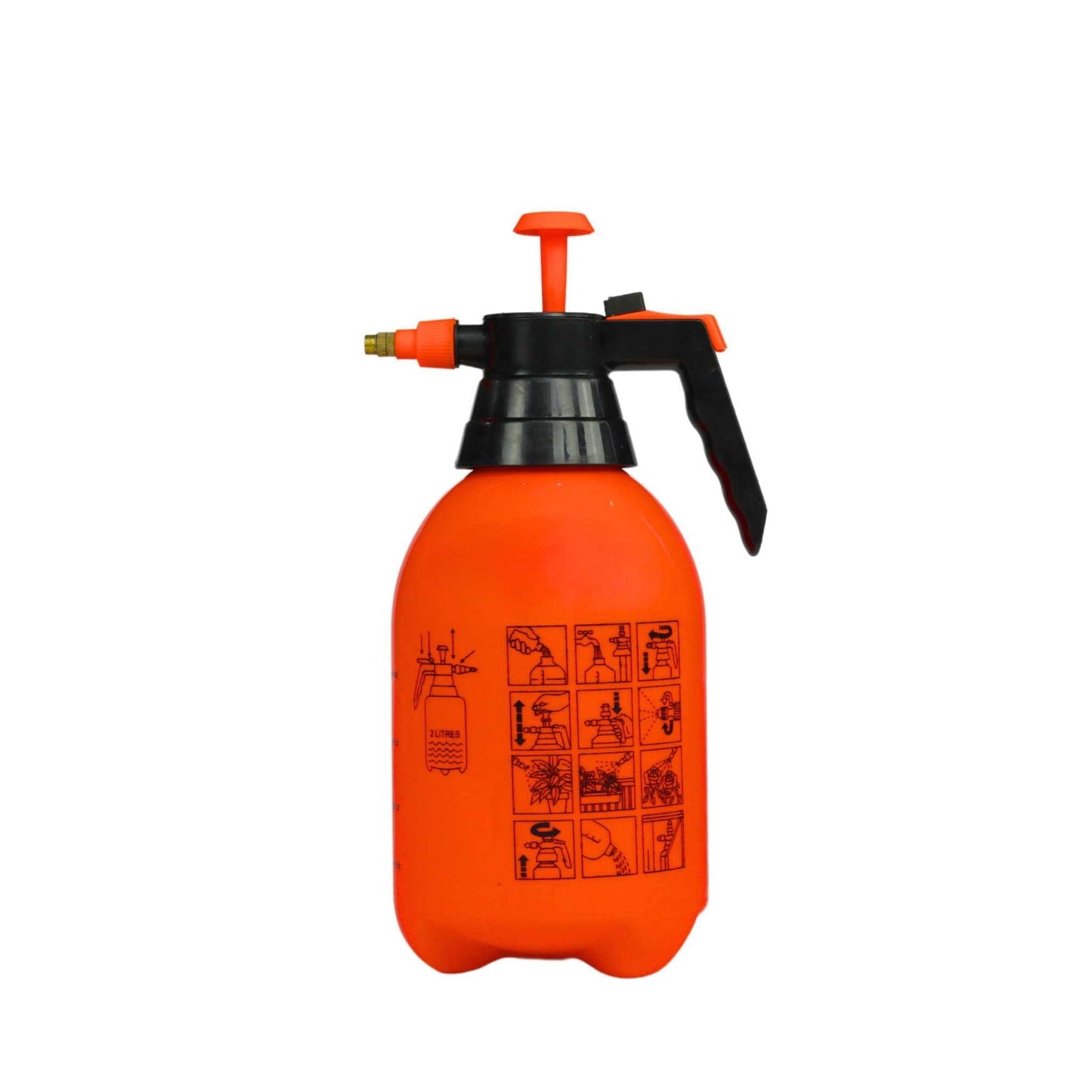 Bootstrap Farmer 2L pressure sprayer for garden tools, with a green and black plastic container and spray nozzle.