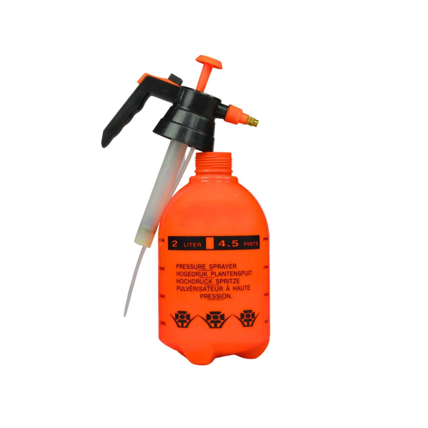 Bootstrap Farmer 2L pressure sprayer for garden tools, featuring a durable plastic container and adjustable nozzle for gardening tasks.