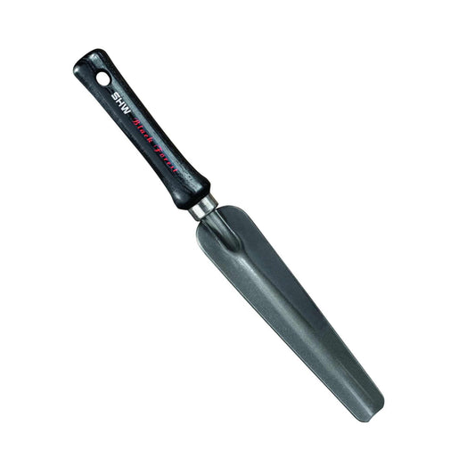 Bootstrap Farmer hand weed cutter, a garden tool with a sturdy handle and sharp blade for convenient weed removal in gardens.