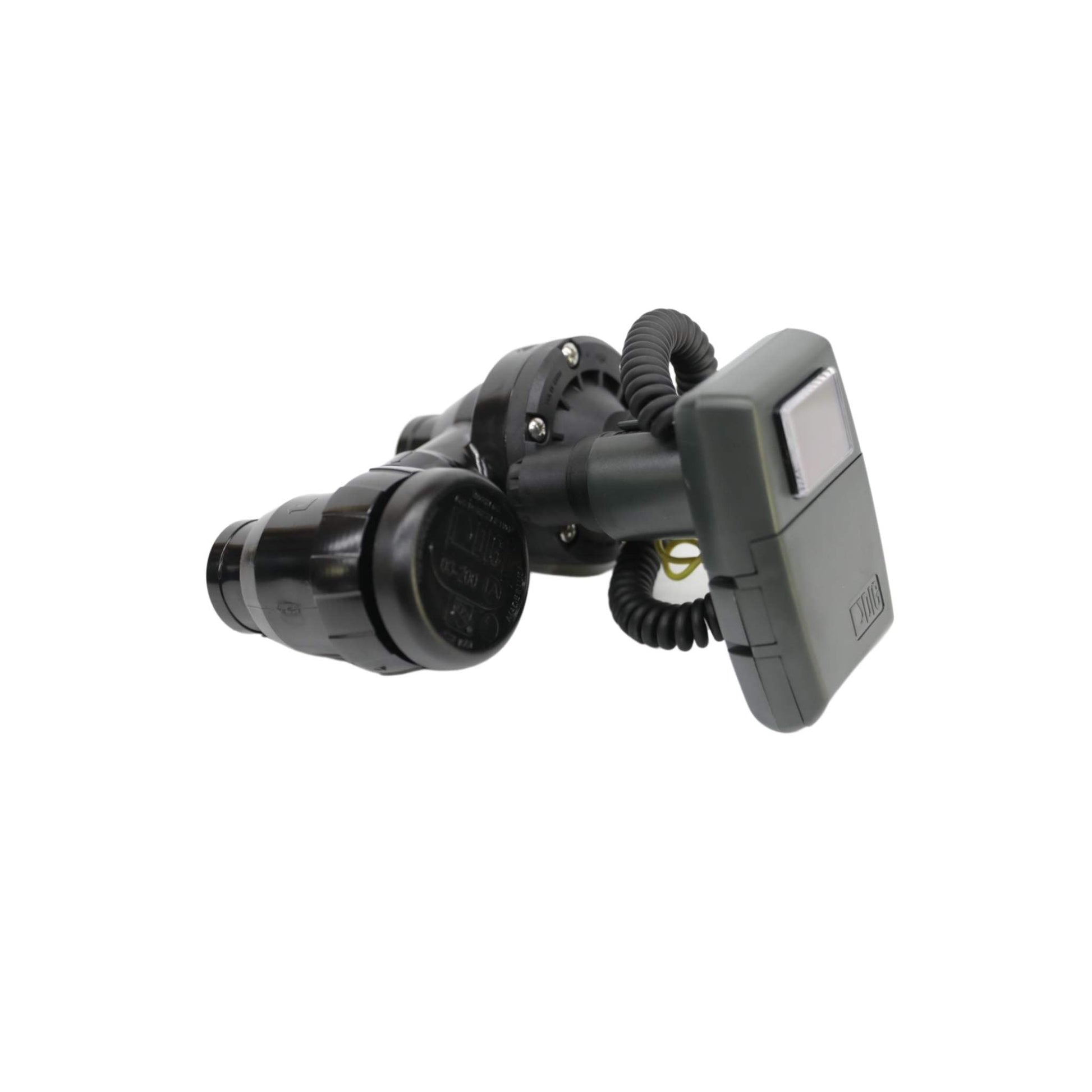 Bootstrap Farmer LEIT 1 irrigation controller with 3/4" anti-siphon valve for garden watering systems.