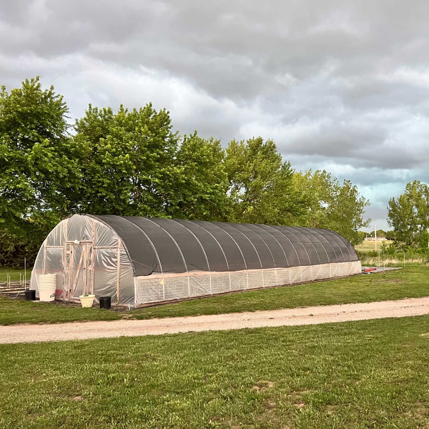 Bootstrap Farmer 16 ft wide DIY greenhouse kit with sturdy hoop house structure and clear panels for plant protection and growth.