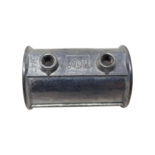 Greenhouse parts: Bootstrap Farmer 3/4-inch die cast EMT coupling for connecting electrical conduit in greenhouse installations.