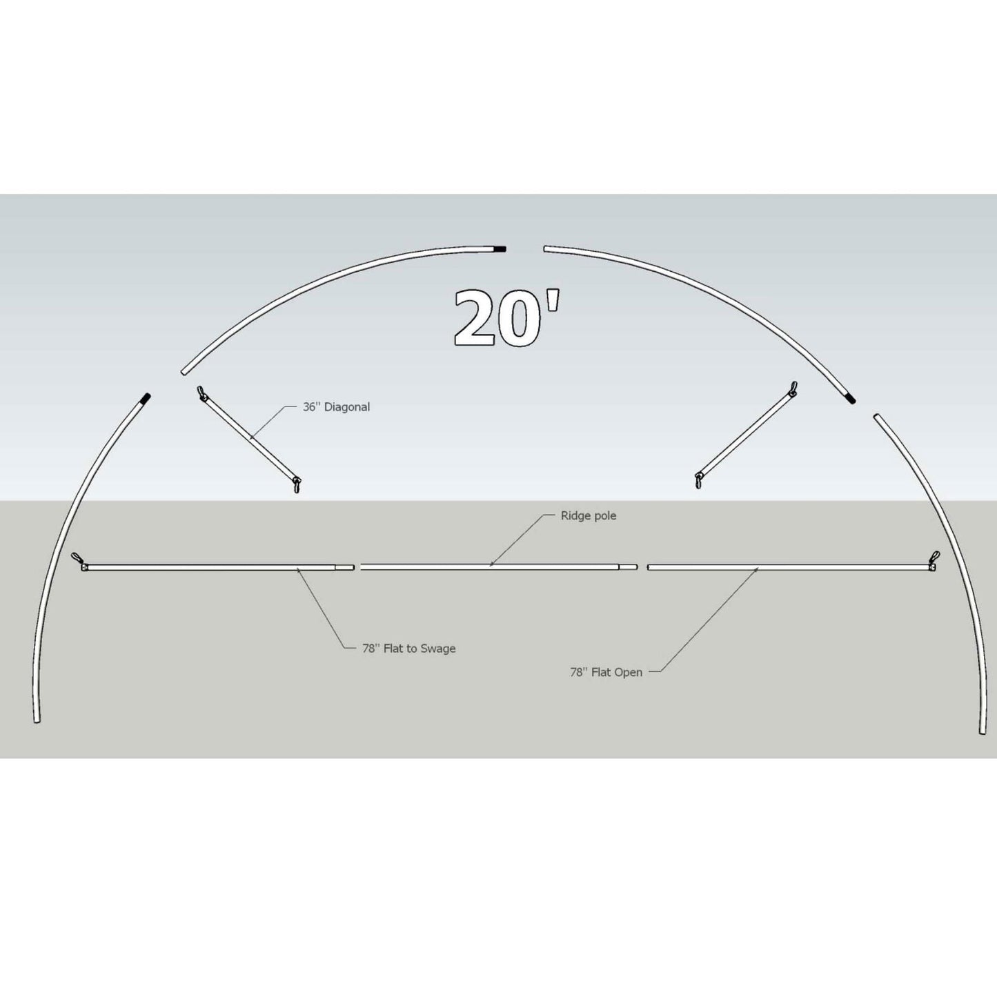Greenhouse Truss Kit by Bootstrap Farmer, green metal trusses for supporting greenhouse structures.