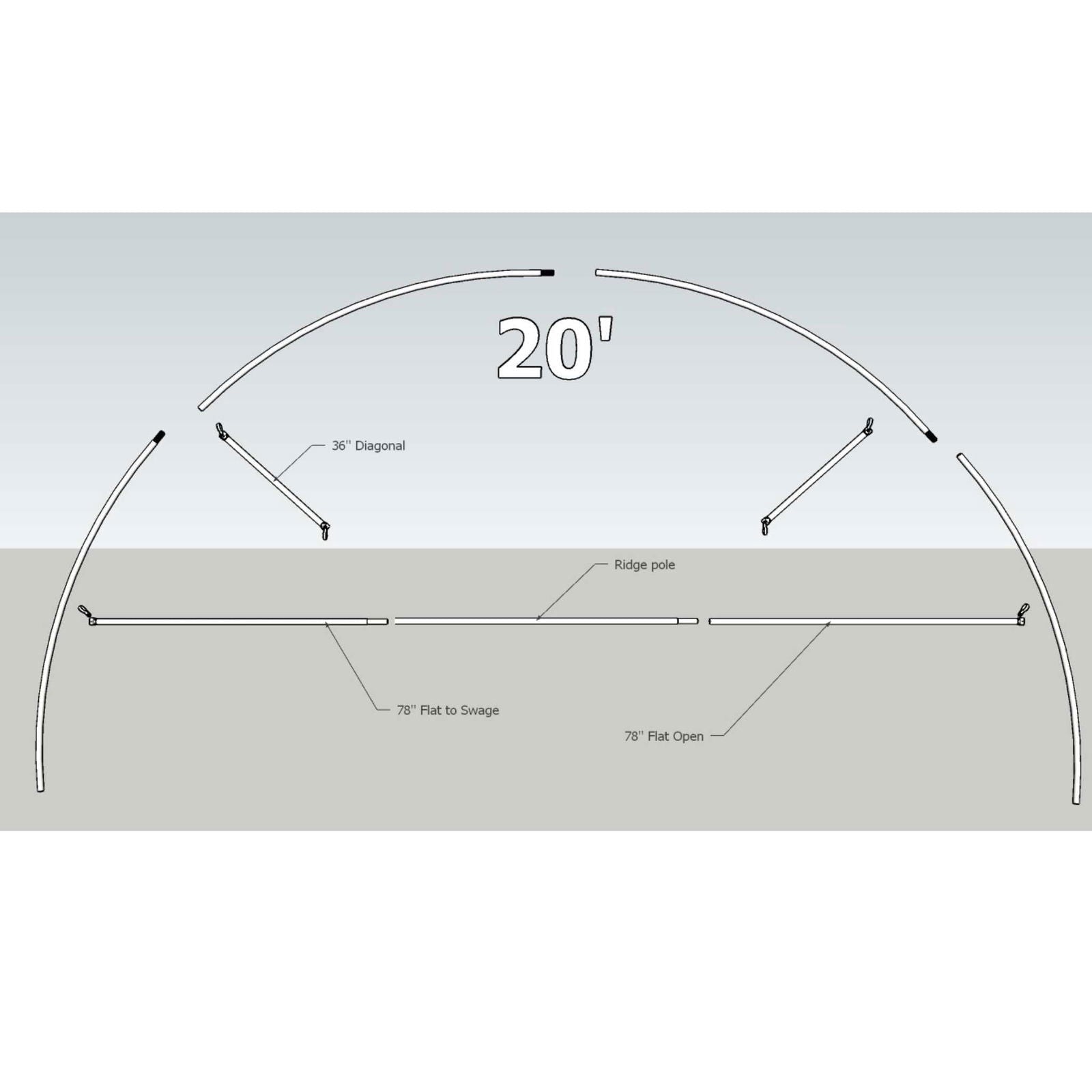 Greenhouse Truss Kit by Bootstrap Farmer, green metal trusses for supporting greenhouse structures.