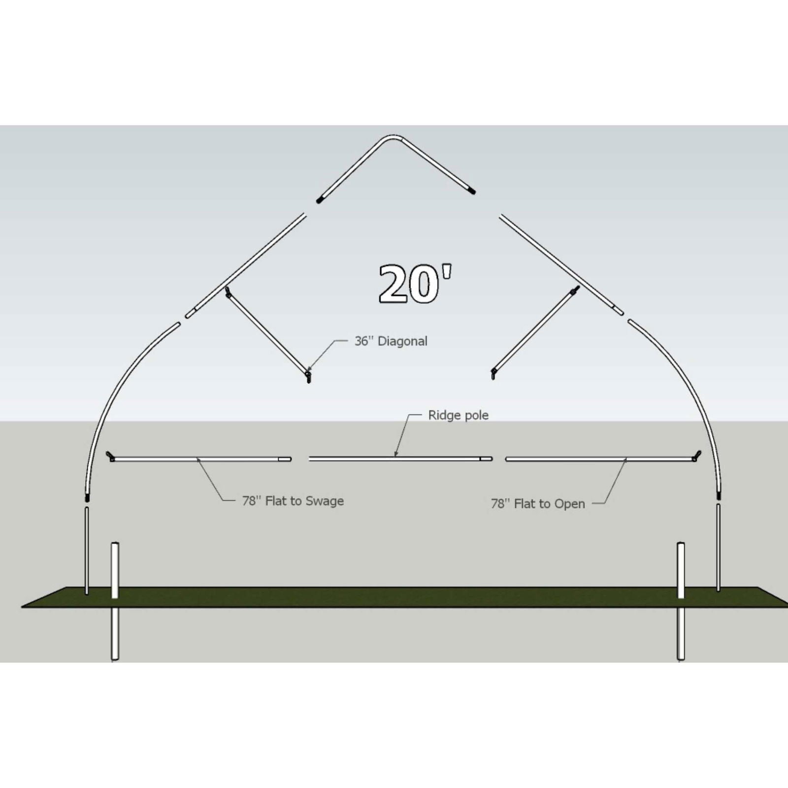 Greenhouse Truss Kit by Bootstrap Farmer, green steel components for supporting greenhouse structures.