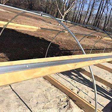Set of four Bootstrap Farmer greenhouse U-channel lock parts for secure greenhouse frame assembly.