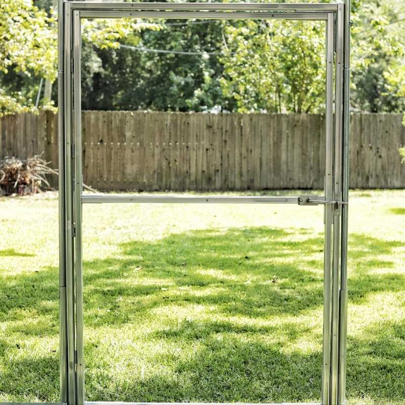 Bootstrap Farmer universal endwall and door kit for greenhouse parts, featuring green framing and durable construction.