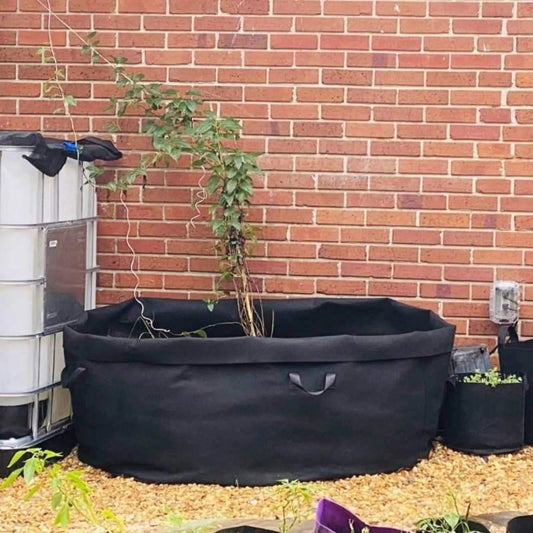Bootstrap Farmer 200-gallon grow bags for gardening, durable fabric containers for large-scale plant cultivation.