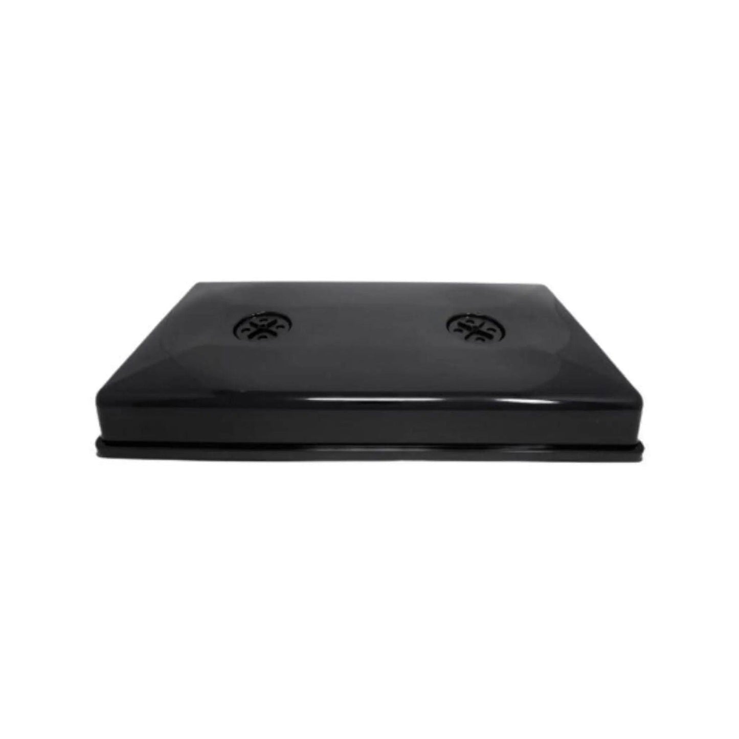 Black Bootstrap Farmer 1020 Blackout Humidity Dome for seedling propagation, with black plastic cover and adjustable vents.